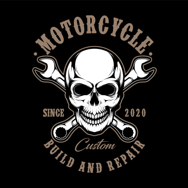 头骨摩托车的标志图片下载