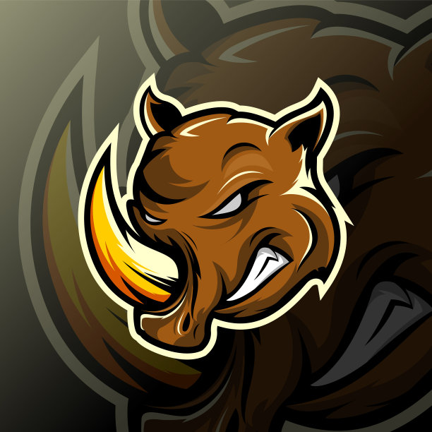 犀牛吉祥物标志电子竞技图片下载