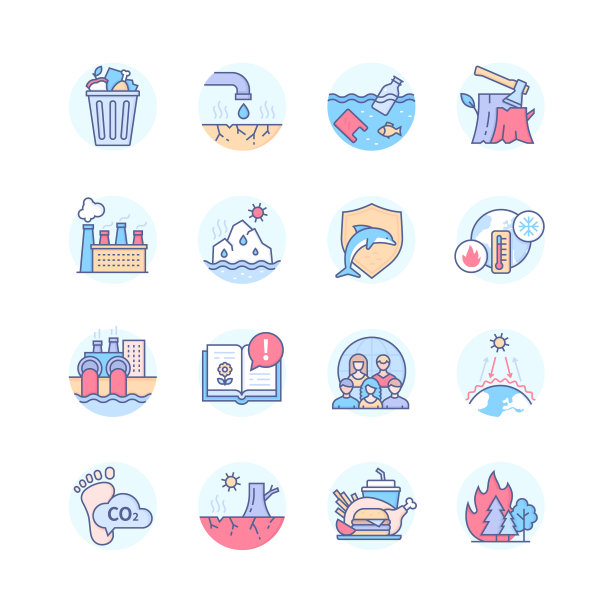 环境问题-现代线条设计风格图片下载