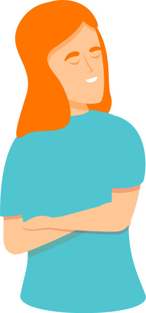 女孩放松自恋偶像卡通风格图片下载