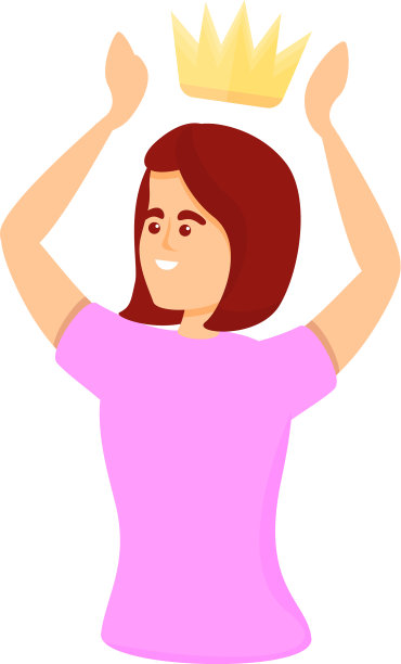 女人皇冠自恋图标卡通风格图片下载