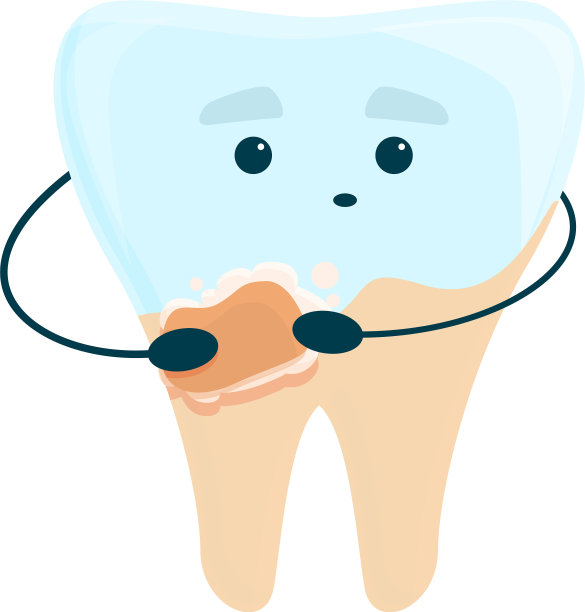 牙齿美白护理图标卡通风格图片下载