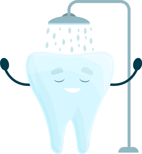 清洁牙齿淋浴图标卡通风格图片下载