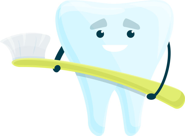 牙齿美白牙刷图标卡通风格图片下载