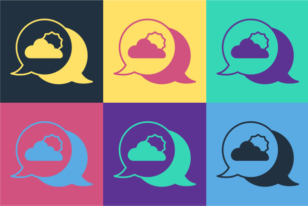 流行艺术地点云图标隔离的颜色图片下载