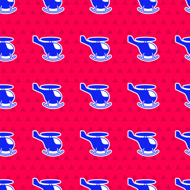 蓝色直升机飞行器图标孤立图片下载