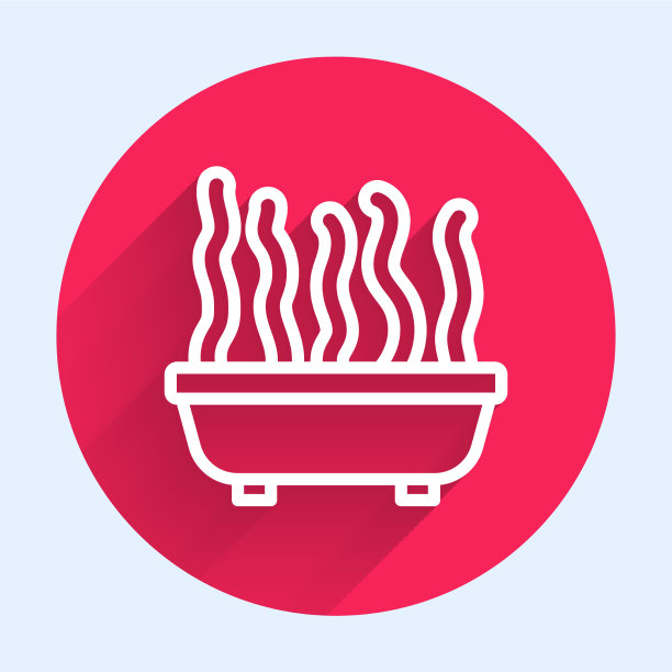 白线植物在花盆图标孤立与长图片下载