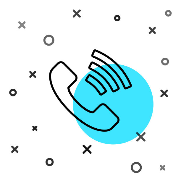 黑线电话24小时支持图标图片下载