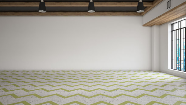 空阁楼内部与窗户图片下载