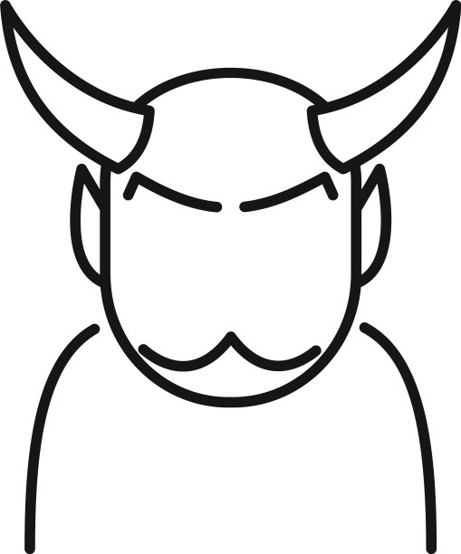 魔鬼男人图标轮廓风格图片下载
