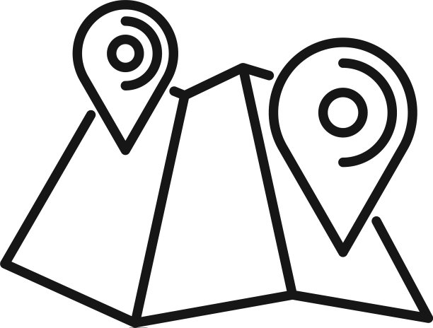 搭便车地图图标轮廓风格图片下载