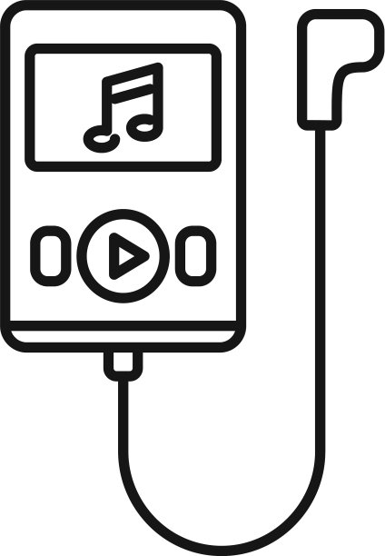 运行音乐播放器图标大纲风格图片下载