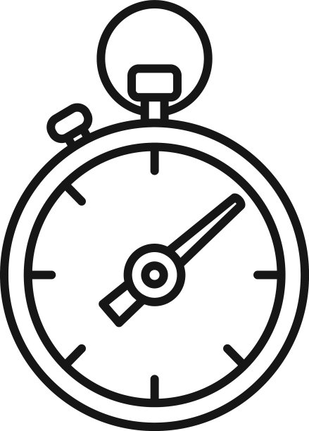 跑动秒表图标轮廓风格图片下载