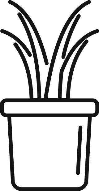 多肉植物罐图标轮廓风格图片下载