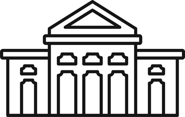 大教堂观光图标轮廓风格图片下载