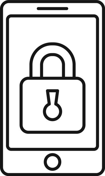 安全智能手机图标轮廓样式图片下载