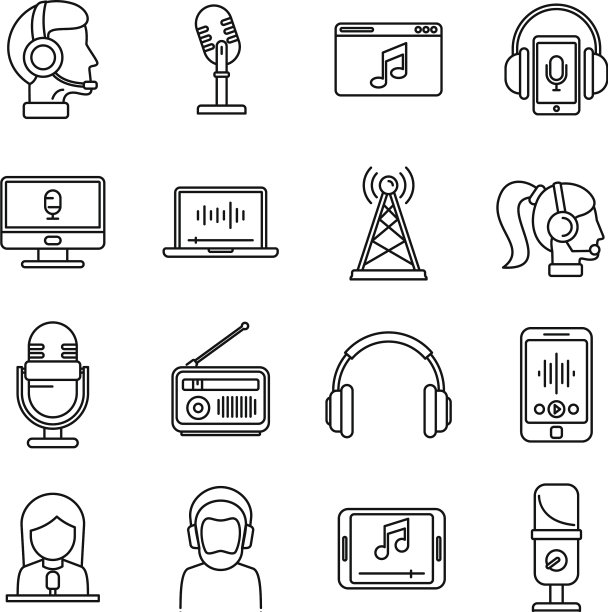 新的播客图标设置大纲风格图片下载