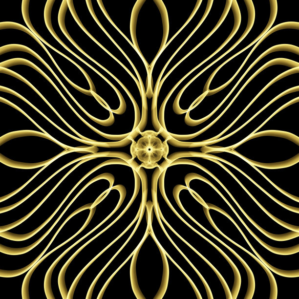 无缝装饰抽象花卉图案的金色图片下载