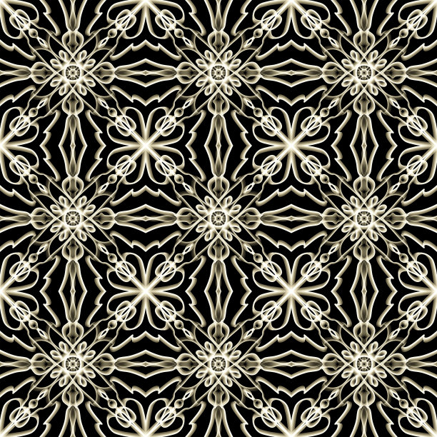 无缝装饰抽象花卉图案的金色图片下载