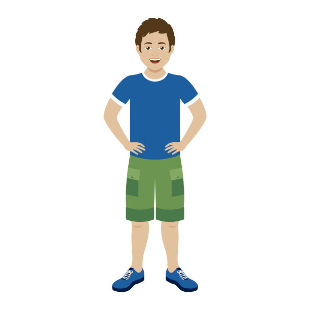 穿着休闲装的微笑男人图标向量图片下载