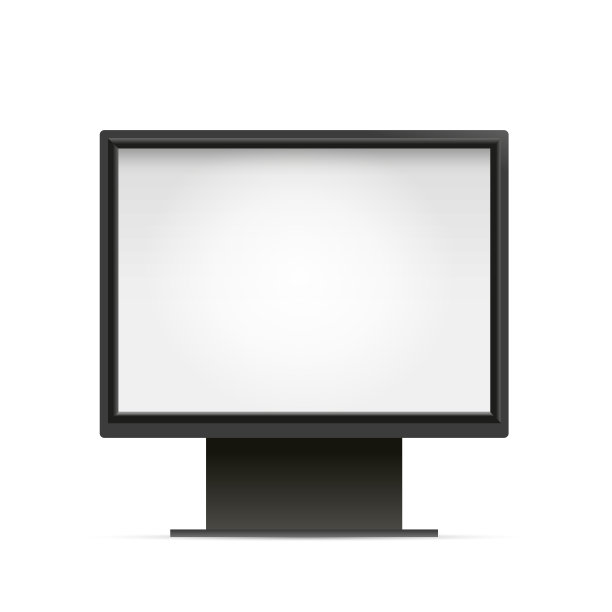 空白广告牌灯箱模型孤立在白色背景。矢量插图。黑色水平金属框架。户外广告。放置横幅，印刷品，海报。空广告建设。图片下载