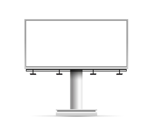 广告牌空模型。矢量插图。广告黑色模板孤立在白色背景上。户外建筑。现实的城市宣传对象。图片下载