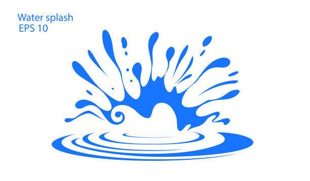 水。飞溅和喷雾。矢量图像。图片下载