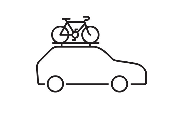 汽车和自行车的图标图片下载