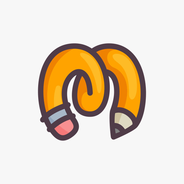 M字母的标志用铅笔做成。图片下载