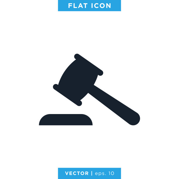 判断木槌图标矢量股票插图设计模板。图片下载