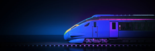 深色背景的火车。三维渲染图片下载