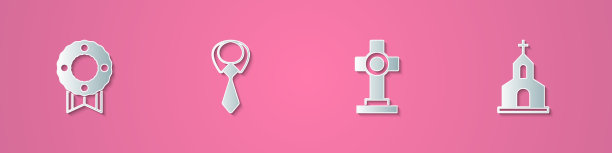 用剪纸制作的花圈系墓图片下载