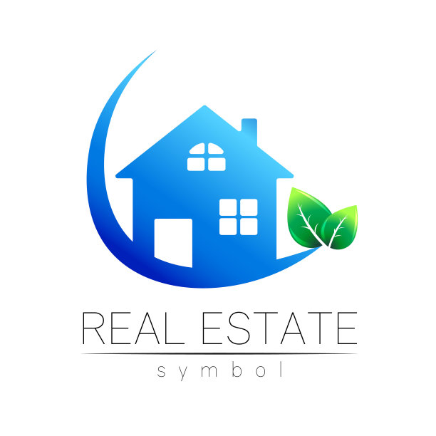 带有品牌元素的出租房屋和标志品牌标识的房地产标志向量设计。公司与房屋和建筑签订绑定元素图片下载