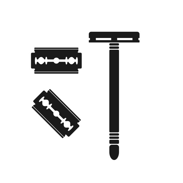 剃刀和刀片图标。剃须工具。矢量插图。图片下载