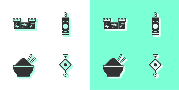 集中国纸灯笼长城中国图片下载