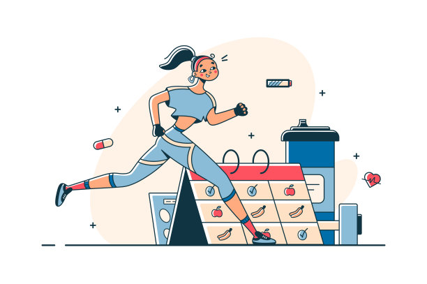 女人按照时间表做运动图片下载