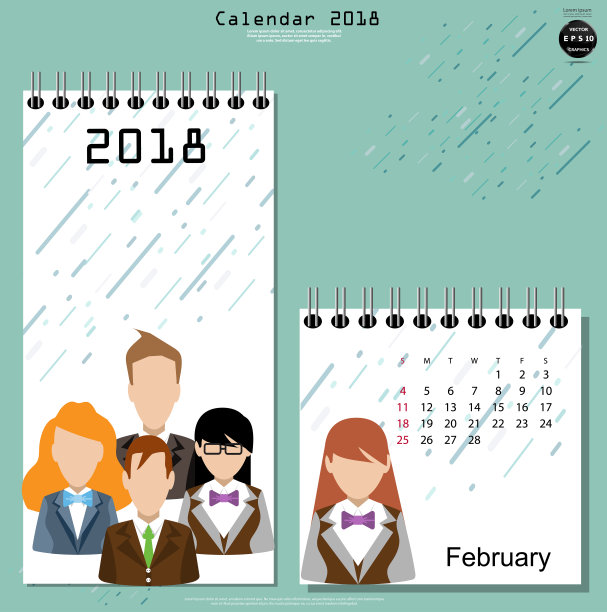 日历。创意和概念诠释现代。图片下载