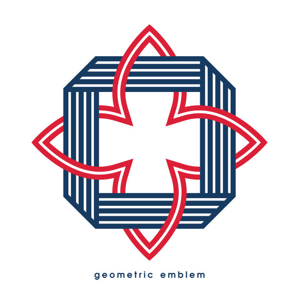 抽象几何花向量符号孤立在白色，线条艺术几何形状的标志或图标，最适合精品或化妆品或酒店或水疗中心或珠宝标志。图片下载