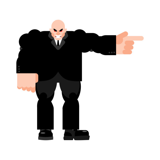 愤怒的老板点。邪恶的导演点。矢量图图片下载