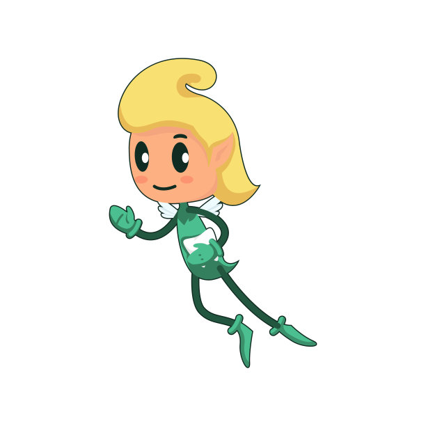 卡通插图的牙齿仙女挥舞和携带一颗牙齿。图片下载