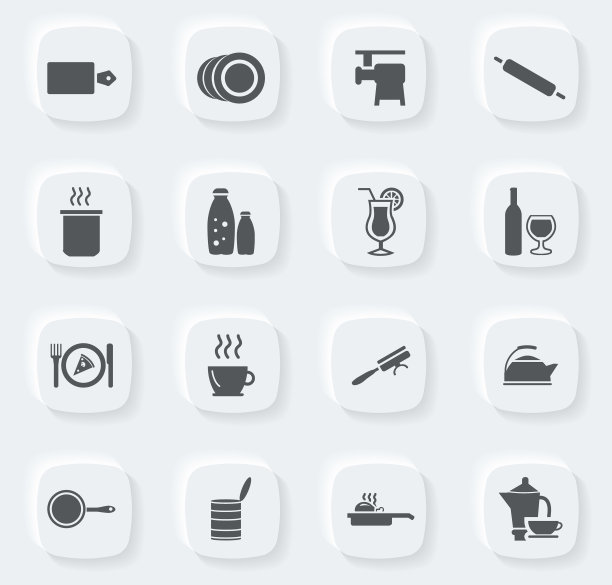 食物和厨房图标设置图片下载