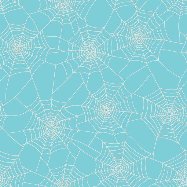 天蓝色背景上无缝的蜘蛛网图案图片下载