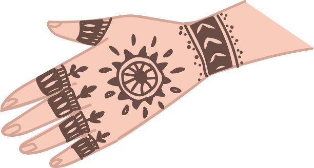 指甲花印度传统纹身装饰在手图片下载