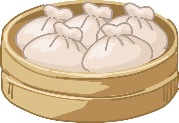 装在木盘里的中国饺子图片下载