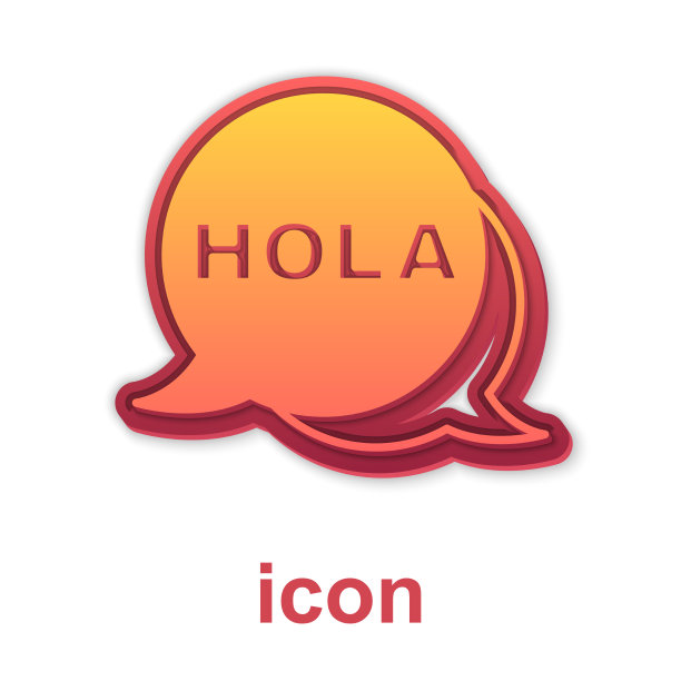 金色hola图标孤立在白色背景图片下载