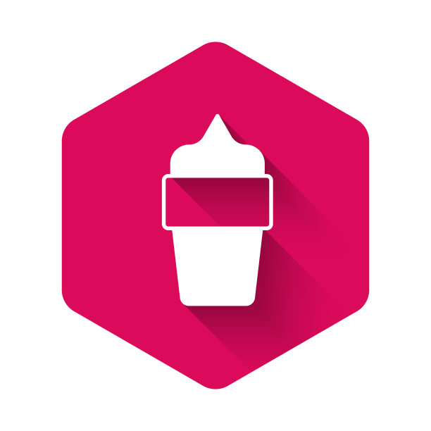 白色冰淇淋在华夫饼蛋筒图标孤立图片下载