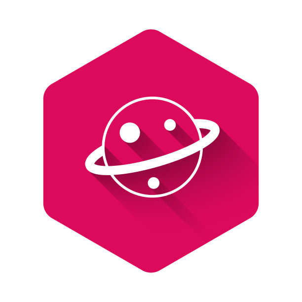 带有行星环系统的白色行星土星图片下载