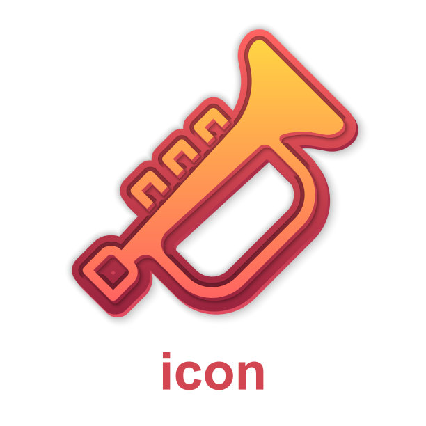 金乐器喇叭图标孤立上图片下载