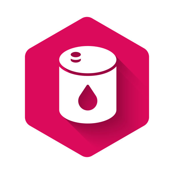 白桶石油图标孤立与长阴影图片下载