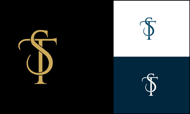 ST,TS抽象字母标志组合图片下载